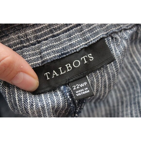Talbots Pull On Pants Size 22W Petite 100% Linen Wide Leg Elastic Waist Beach - Picture 12 of 13